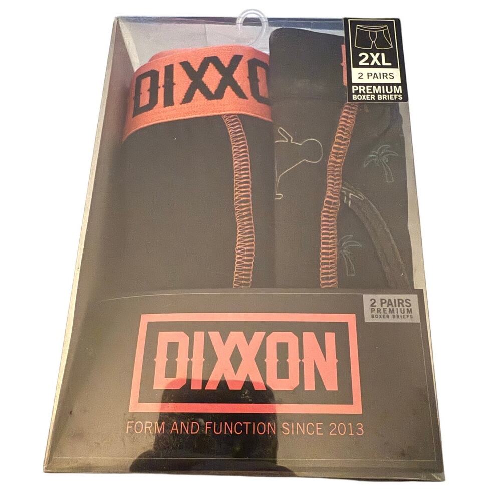 Dixxon Premium Boxer Briefs, Two-Pack, Size 2XL, Tropical Print, NWT